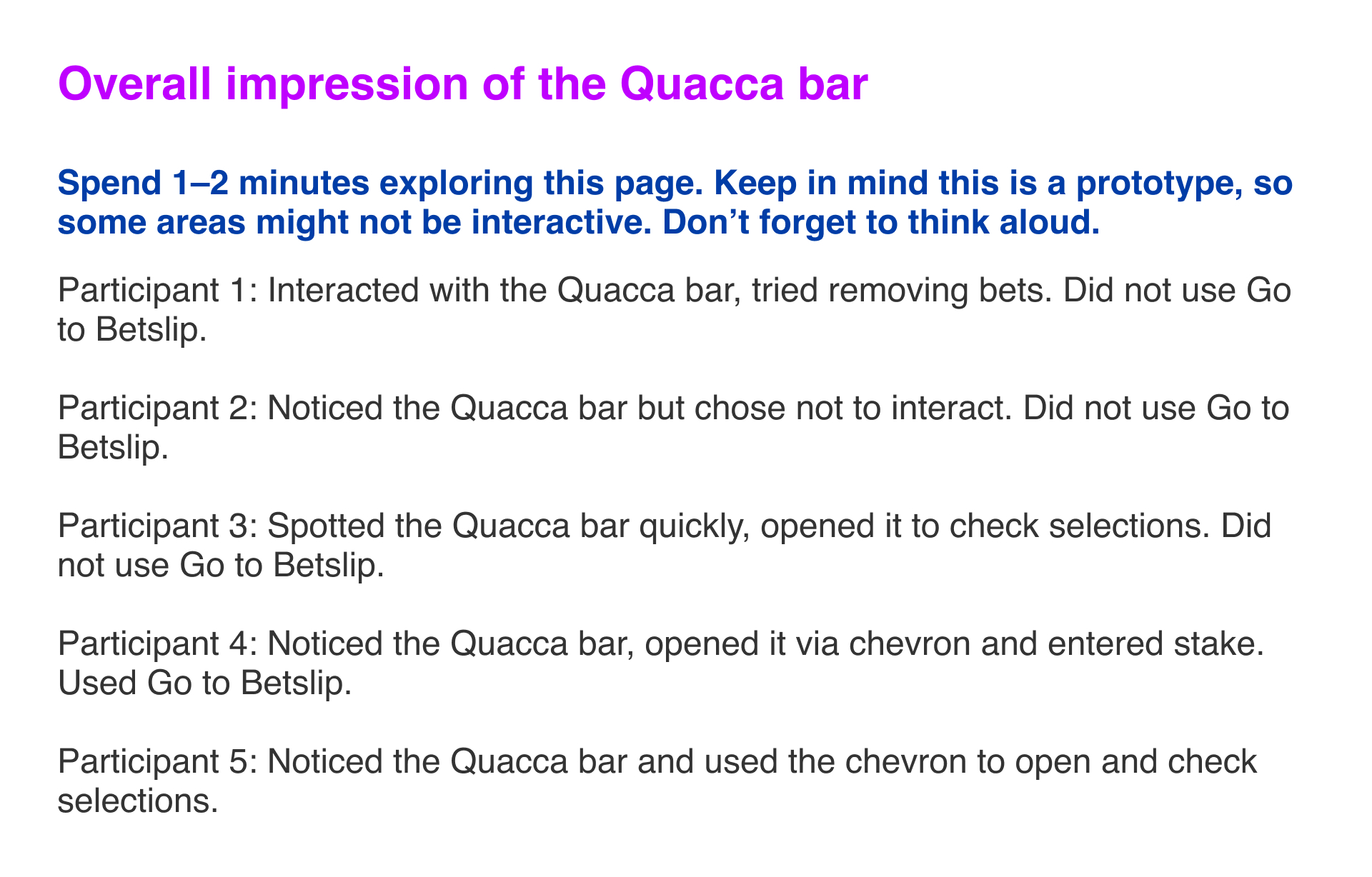 1_Overall impression of the Quacca bar
